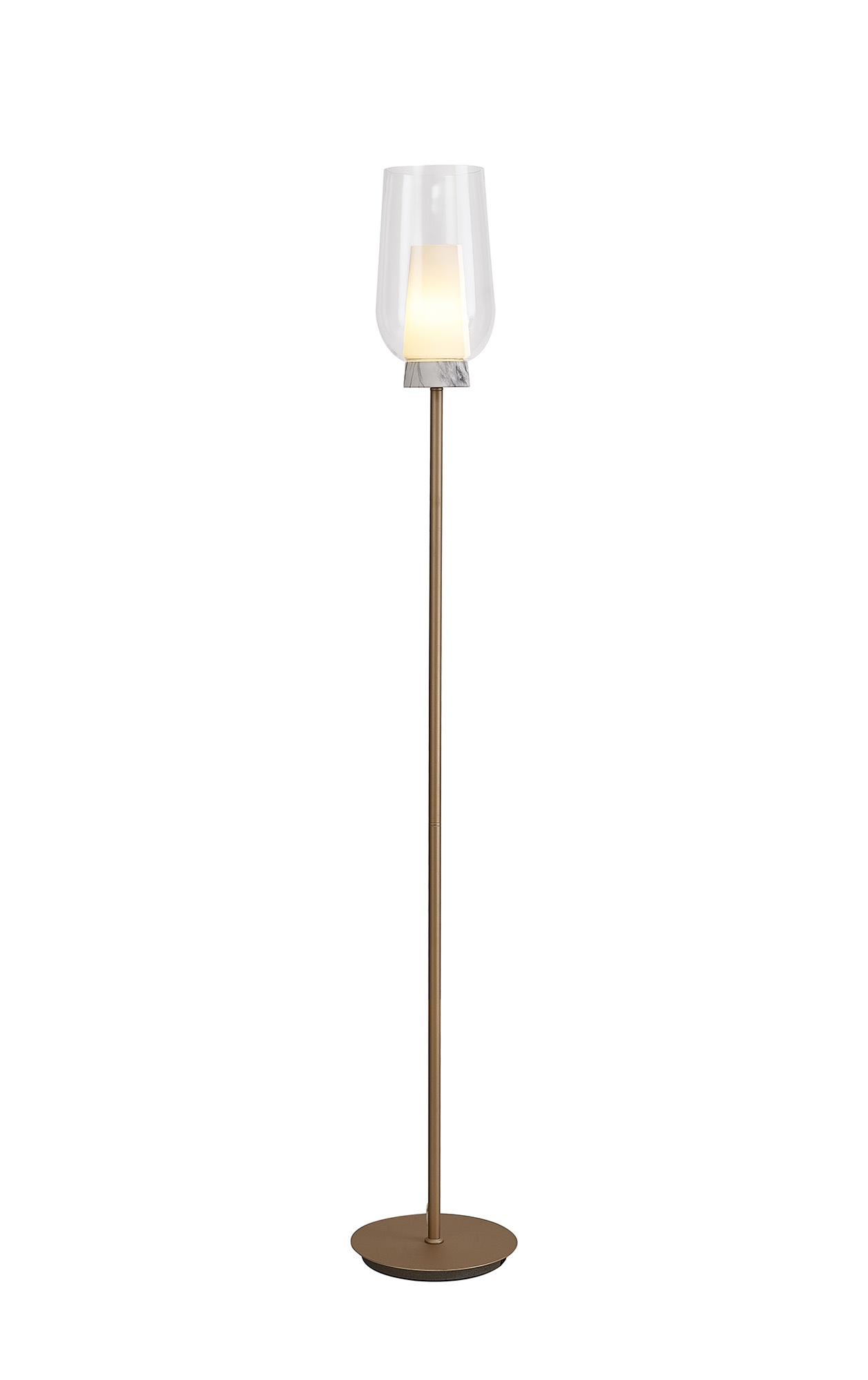 M8402  Nora Floor Lamp 1 Light E27 Gold/White